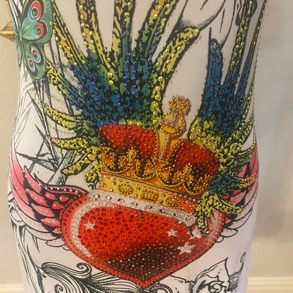 Hot Tees Short Dress Size L With Rhinestones - Picture 4 of 7